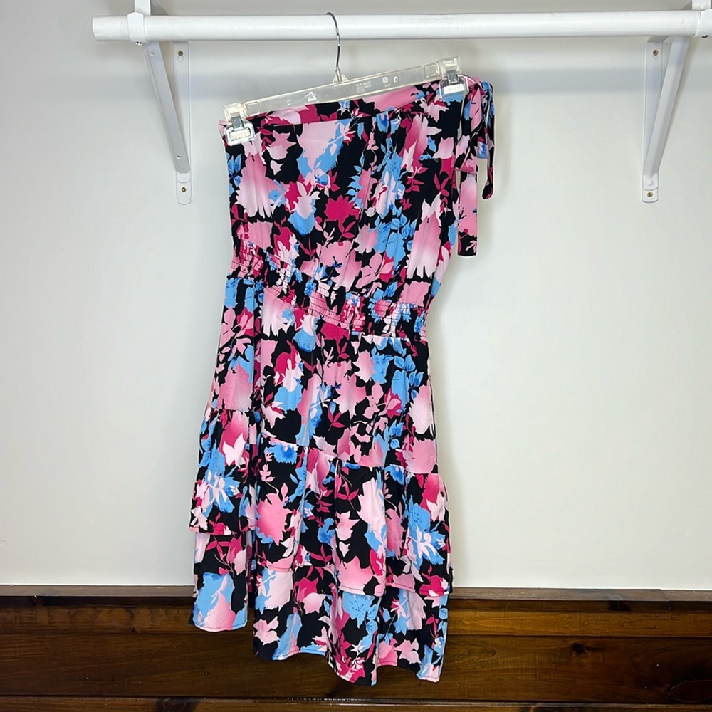 NWT Amazon Prettygarden One Shoulder Floral Ruffle Tiered Dress- M